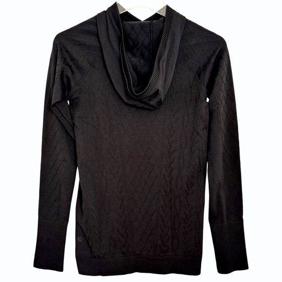 Lululemon Rest Less Hoodie Womens Size 6 Seamless Athleisure Black Diamond Layer - Picture 5 of 9